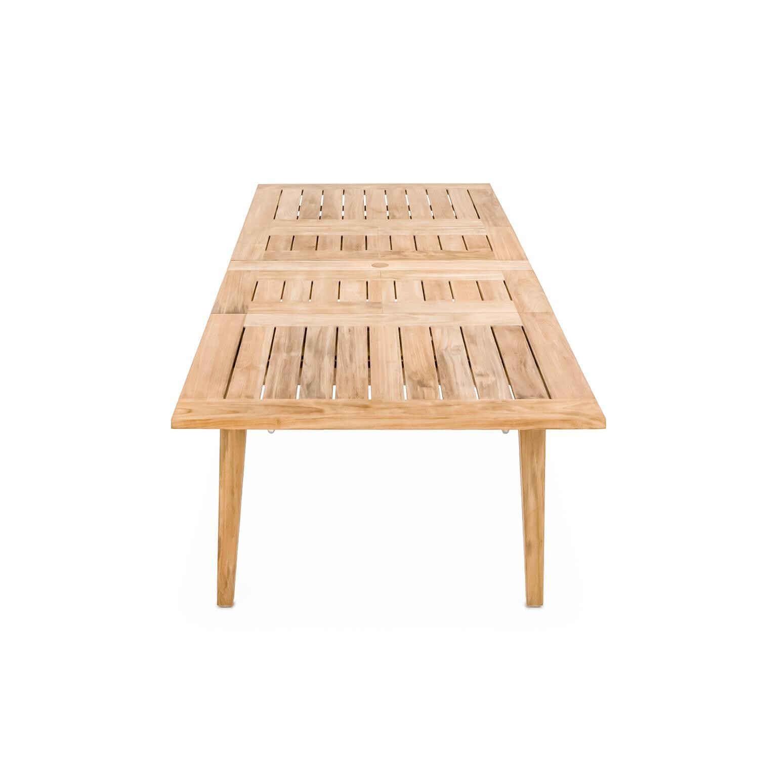 Teak + Table Friday Double Leaf Table 64 / 80 / 96 - Tabletop View Fully Extended - White Background thumbnail