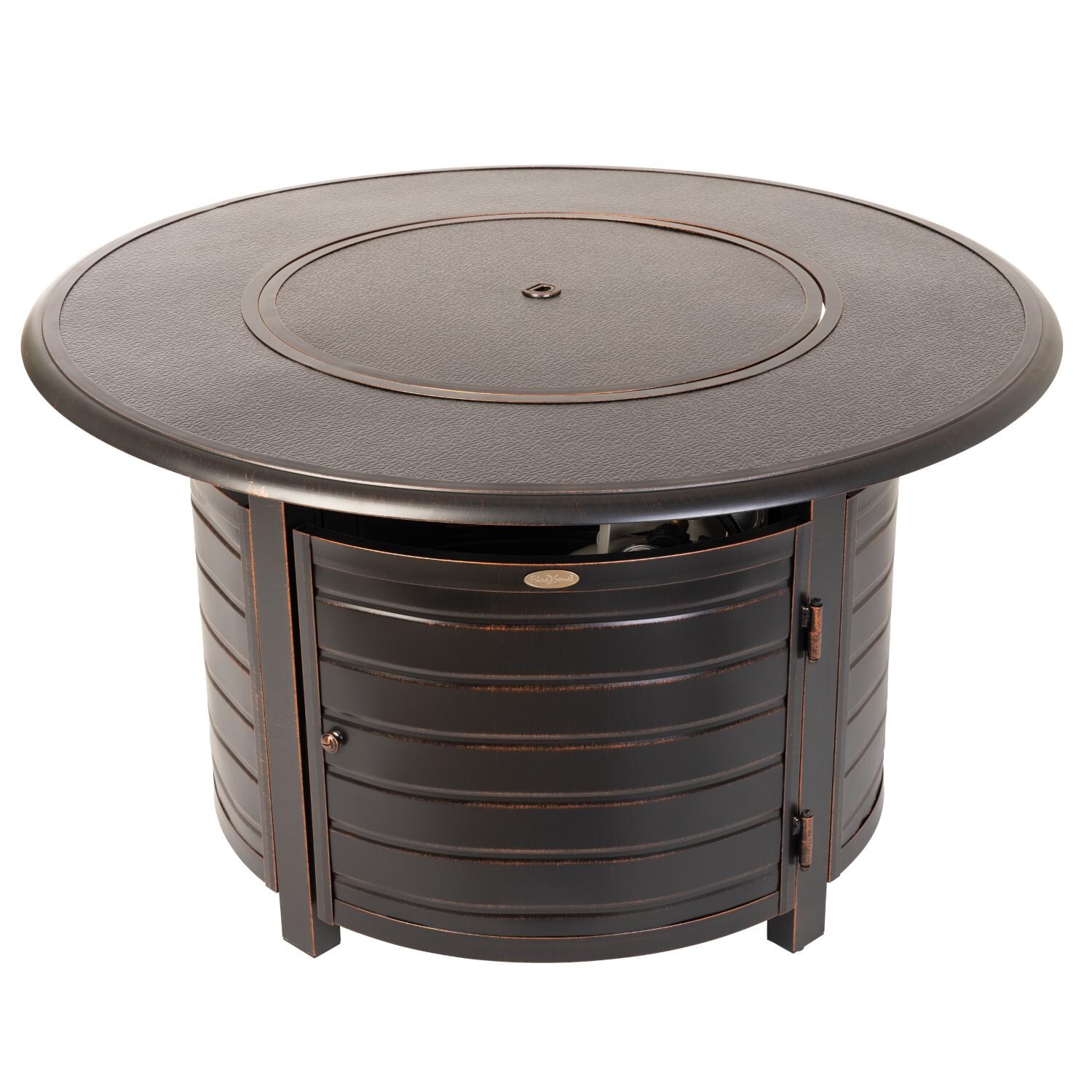 Ultimate Patio SC62755 Haven Bay 42-Inch Round Aluminum Propane Fire Pit Table - Full View thumbnail