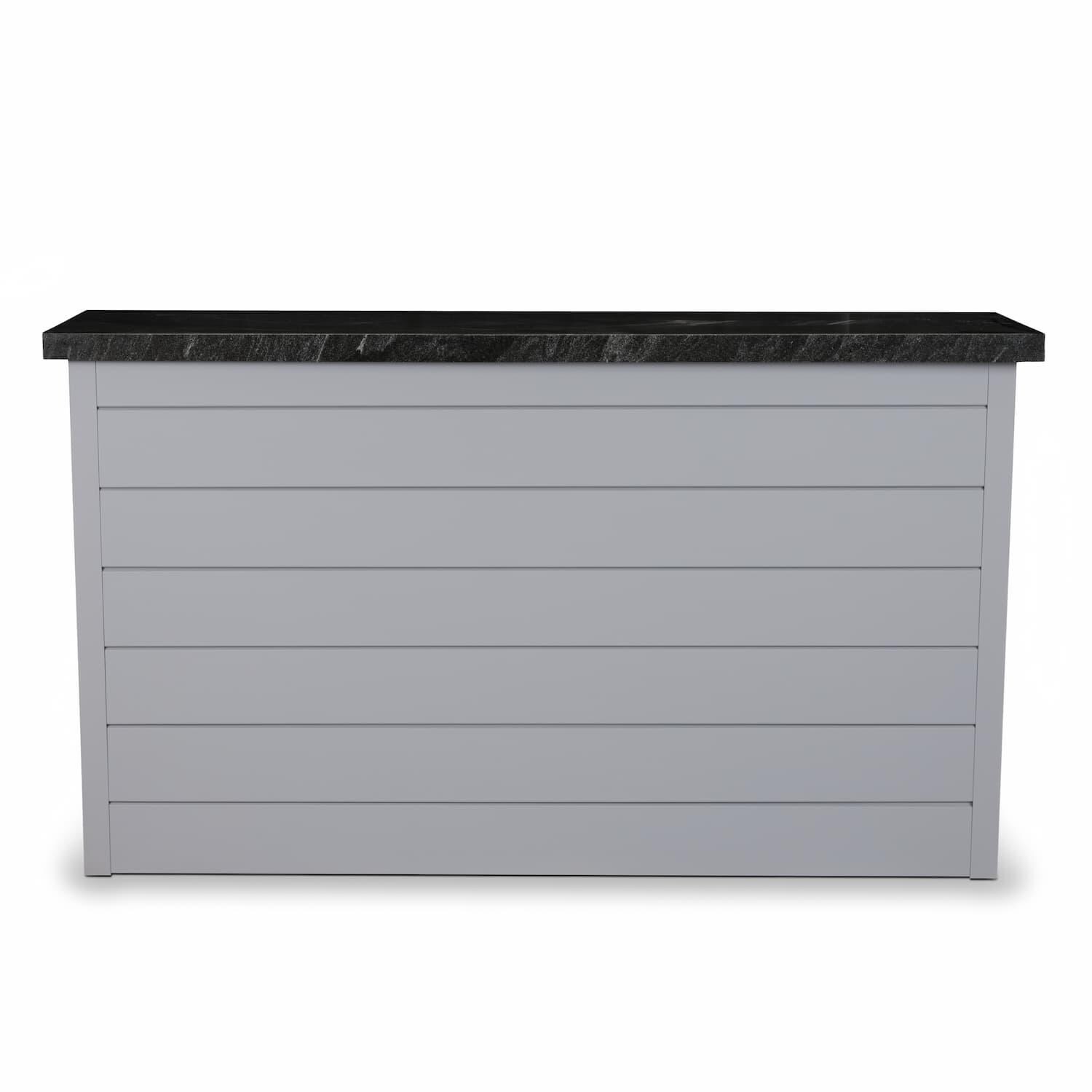 BBQGuys Signature 72 Inch 360 Degree Swivel Outdoor TV Lift Cabinet | Pebble Brook w/ Black Granite