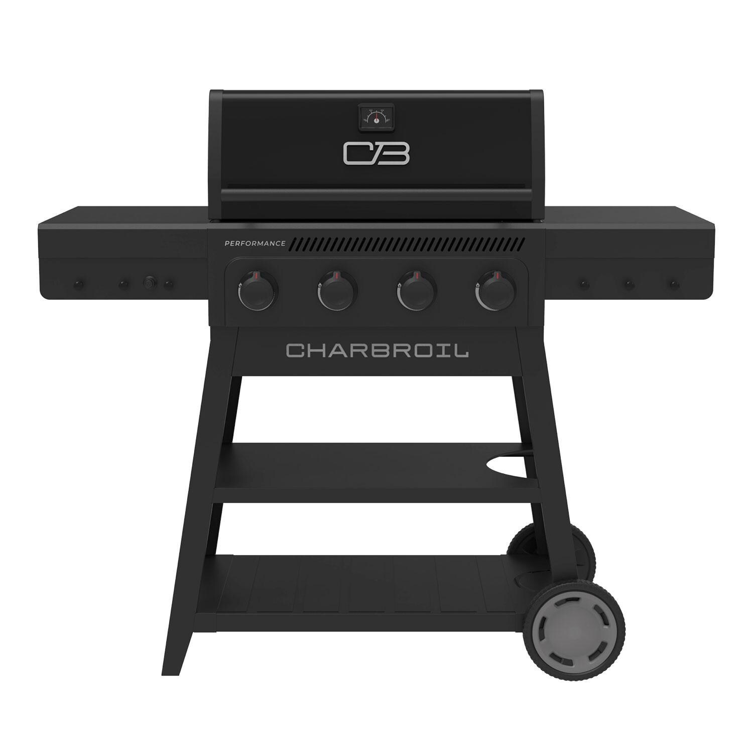 Charbroil 463348925 Performance Series 4-Burner Propane Grill A-Frame Cart - Blackout - White Background thumbnail