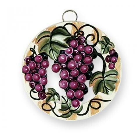 Old Dutch Hand Painted Round Grapevine Trivet