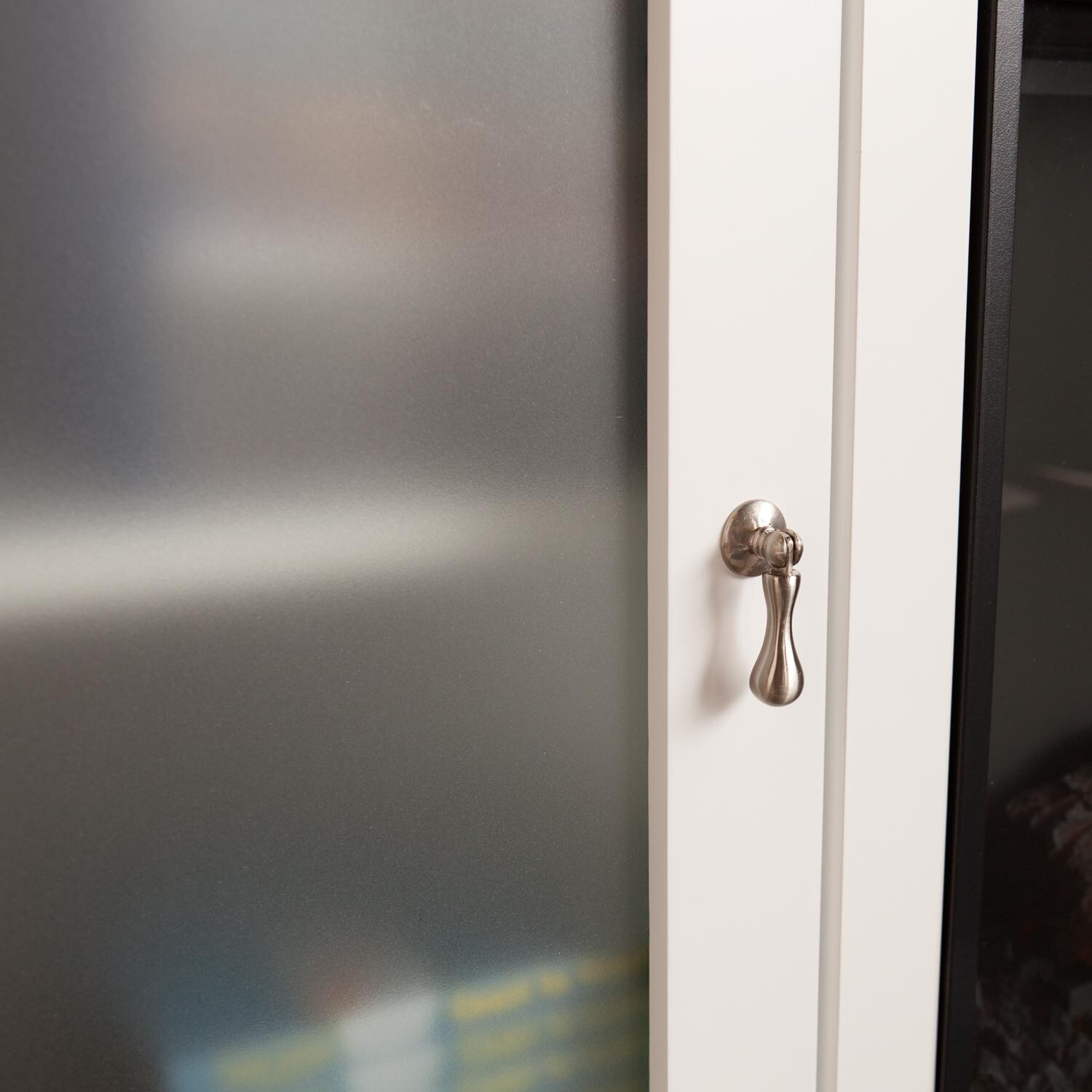 Southern Enterprises Cabrini 60-Inch Electric Fireplace Media Console - White - Cabinet Handle Detail thumbnail