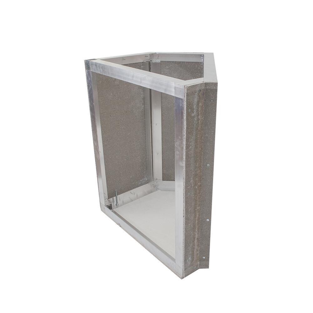Grillnetics 45 Degree Corner Cabinet 27W X 35H Easy Outdoor Kitchen Frame Kit With Cement Board - WBC