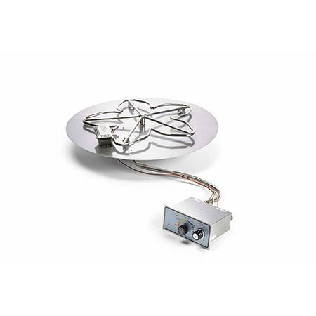 HPC 30-Inch Round Flat Pan Propane Gas Penta Burner Insert - Push Button/Flame Sensing Ignition