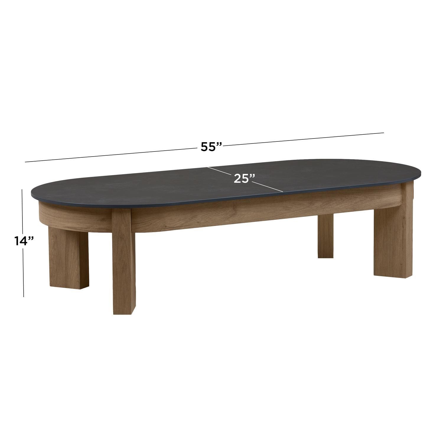Heritage 25-in Aluminum Coffee Table in Beechwood by Lakeview Outdoor Designs - Dimensional thumbnail