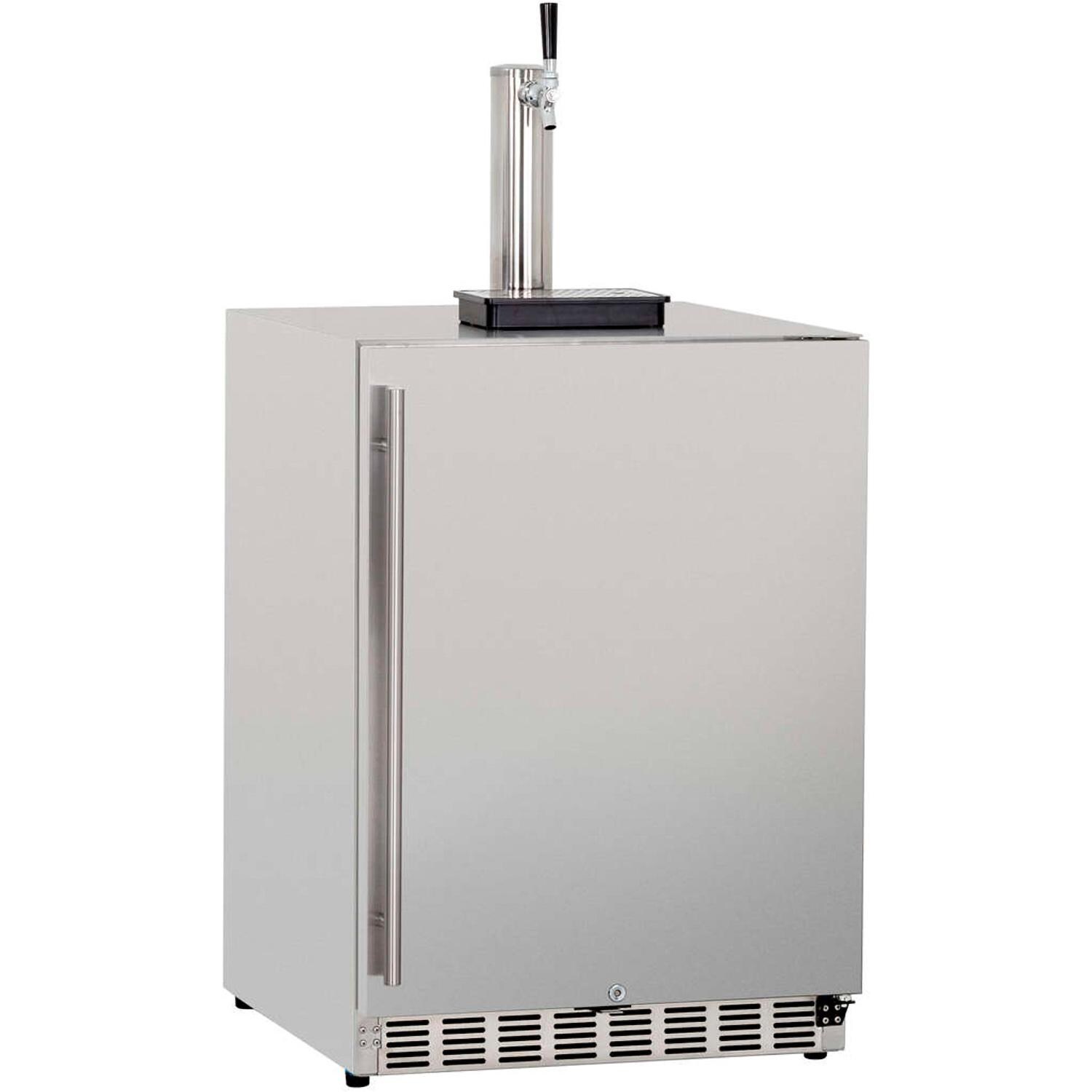 Summerset 25-Inch 6.6 Cu. Ft. Outdoor Rated Single Tap Beer Dispenser/Kegerator - SSRFR-24DK1 - Angled View thumbnail