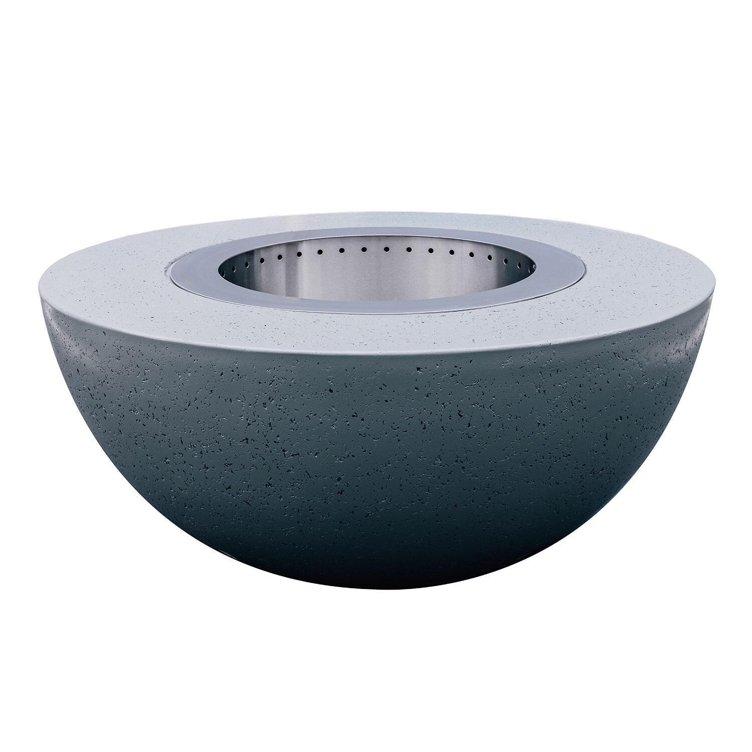 The Lume Surround 42 Inch Smokeless Round GFRC Wood Fire Pit By Firegear Outdoors - Slate - White Background thumbnail