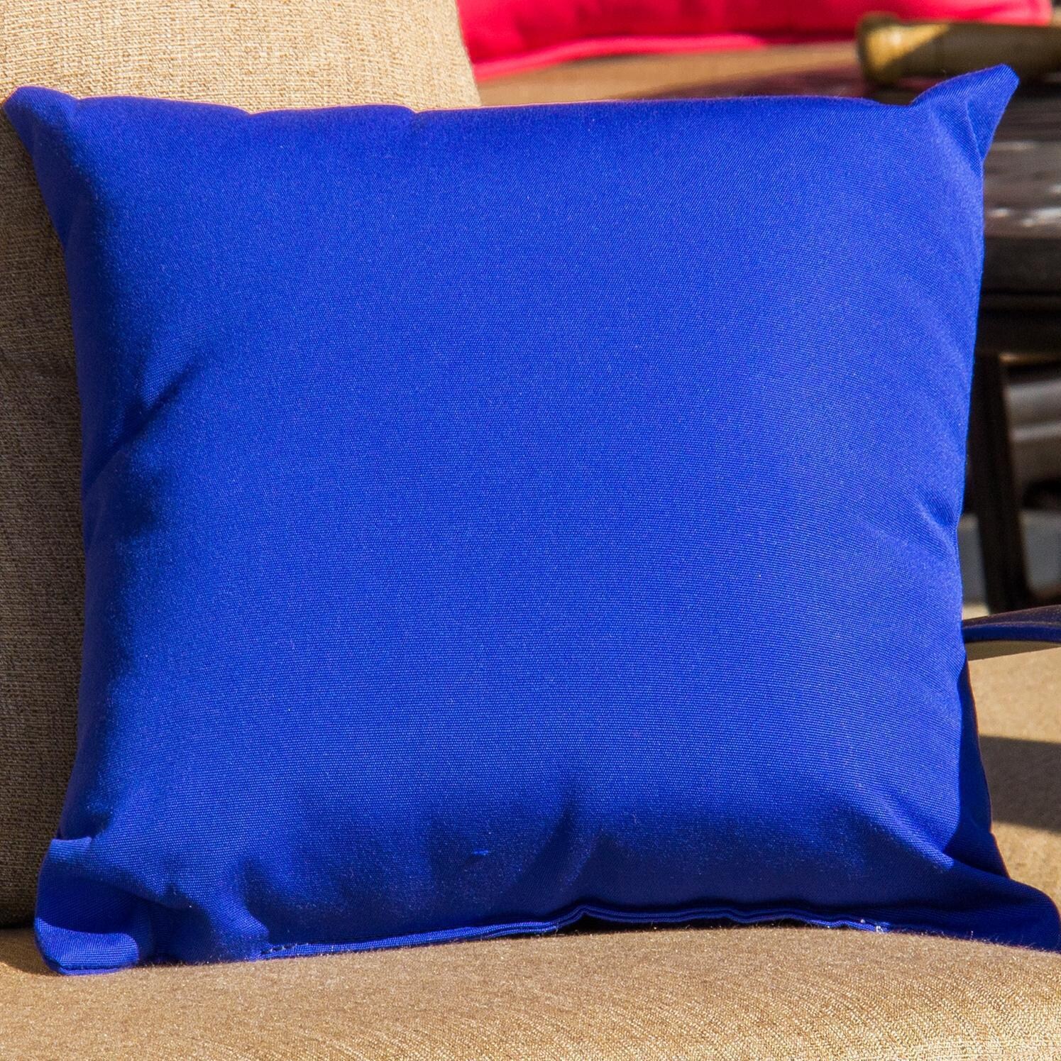 Sunbrella Canvas True Blue Throw Pillow By 14 X 14