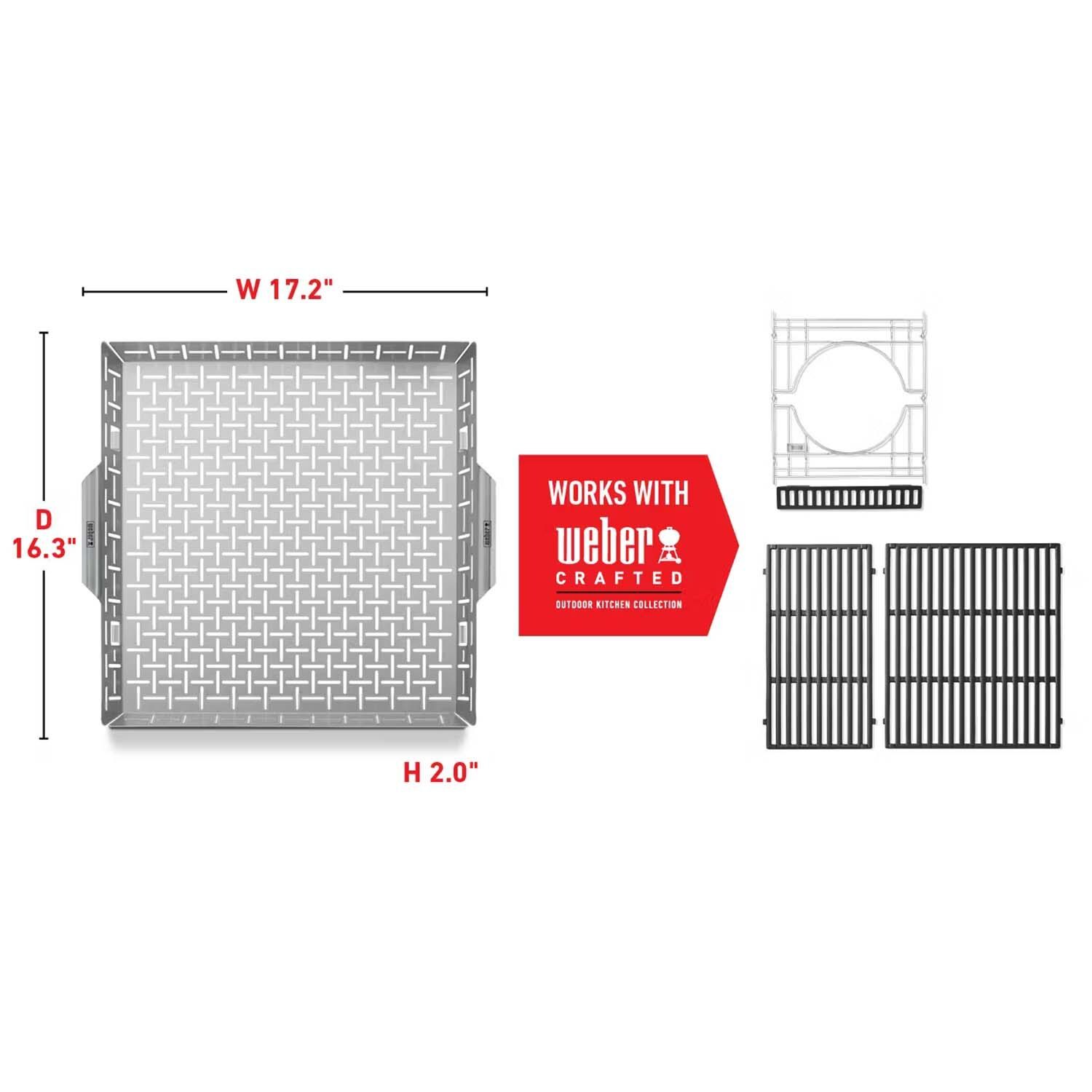 Weber 7673 CRAFTED Roasting Basket - Dimensional thumbnail