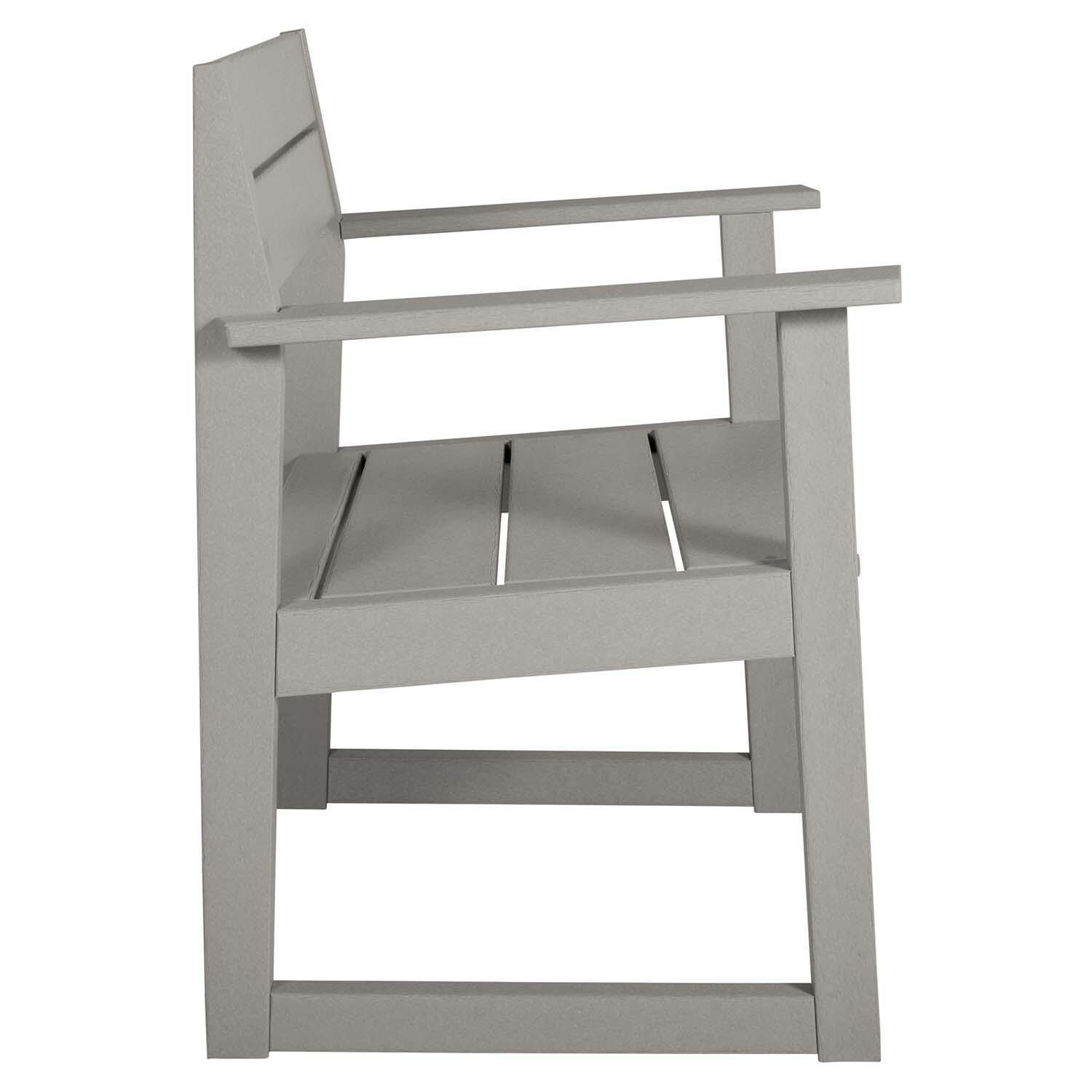 Hazel Cove Recycled Plastic Dining Arm Chair in Cove Gray by Lakeview Outdoor Designs - Side View - White Background thumbnail