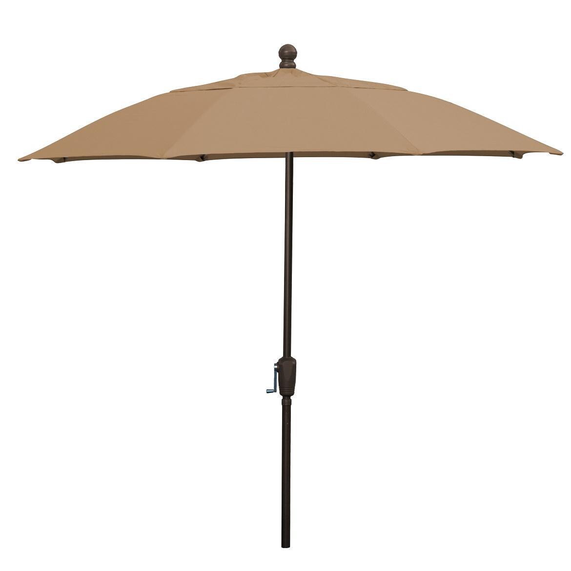FiberBuilt 9 Ft. Aluminum Market Patio Umbrella With Crank Lift - Champagne Pole / Beige Olefin