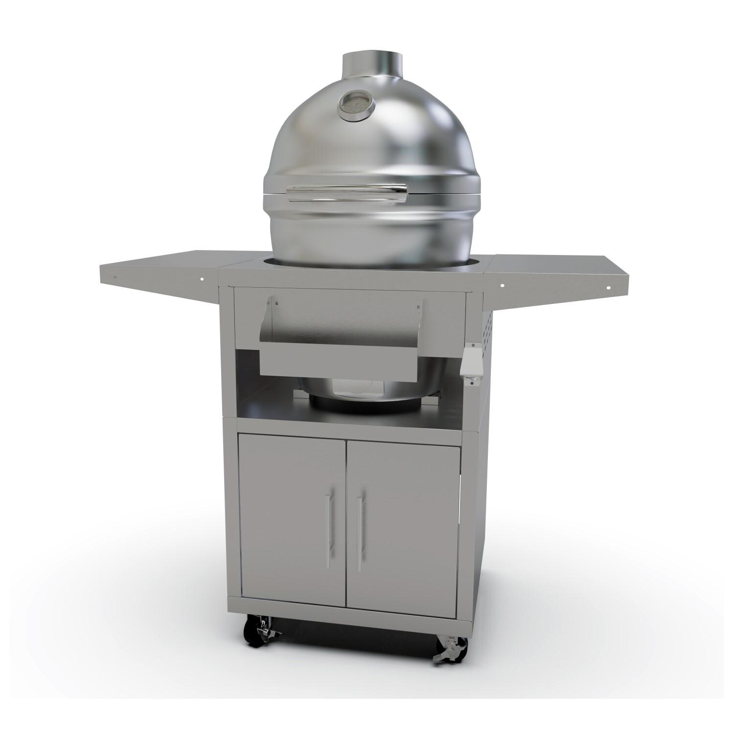Blaze 20Inch Cast Aluminum Kamado Grill on Stainless Steel Cart BLZ20KAMADO BBQGuys
