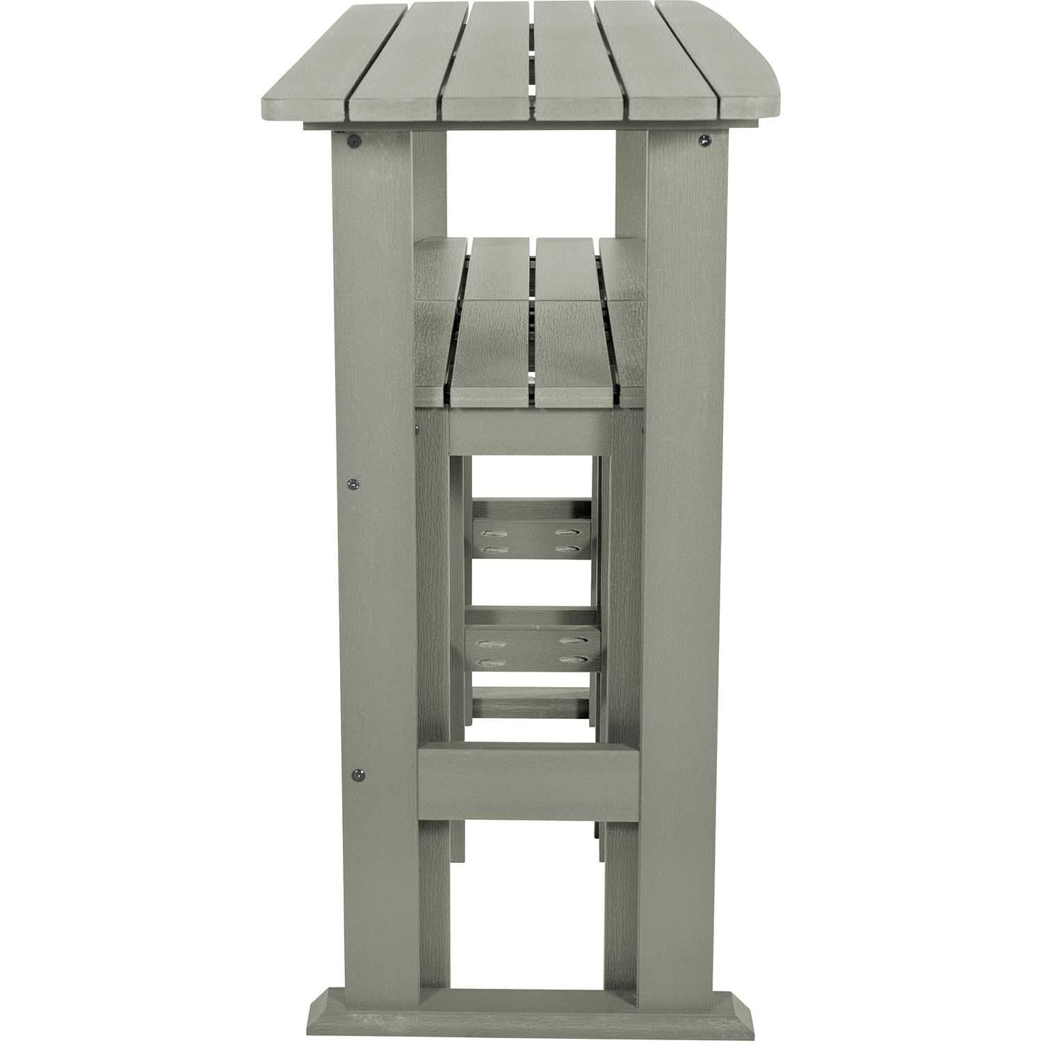 Hart Lane 3 Pc Recycled Plastic Bar Height Dining Set in Eucalyptus By Lakeview Outdoor Designs - Stools Stored - White Background thumbnail