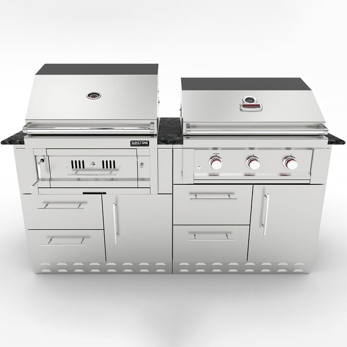 Sunstone 10 Piece Combo Charcoal And Propane Outdoor Kitchen Package Bbqguys