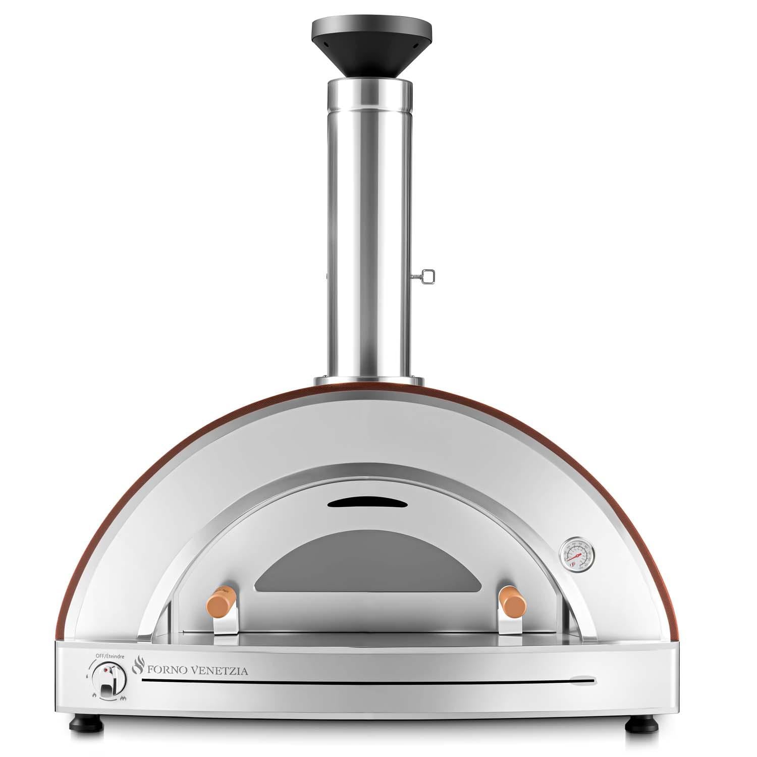 Forno Venetzia FVTOR225-G-NG-CAPP Torino 225 Hybrid Natural Gas Pizza Oven - Cappuccino - Front View - White Background thumbnail