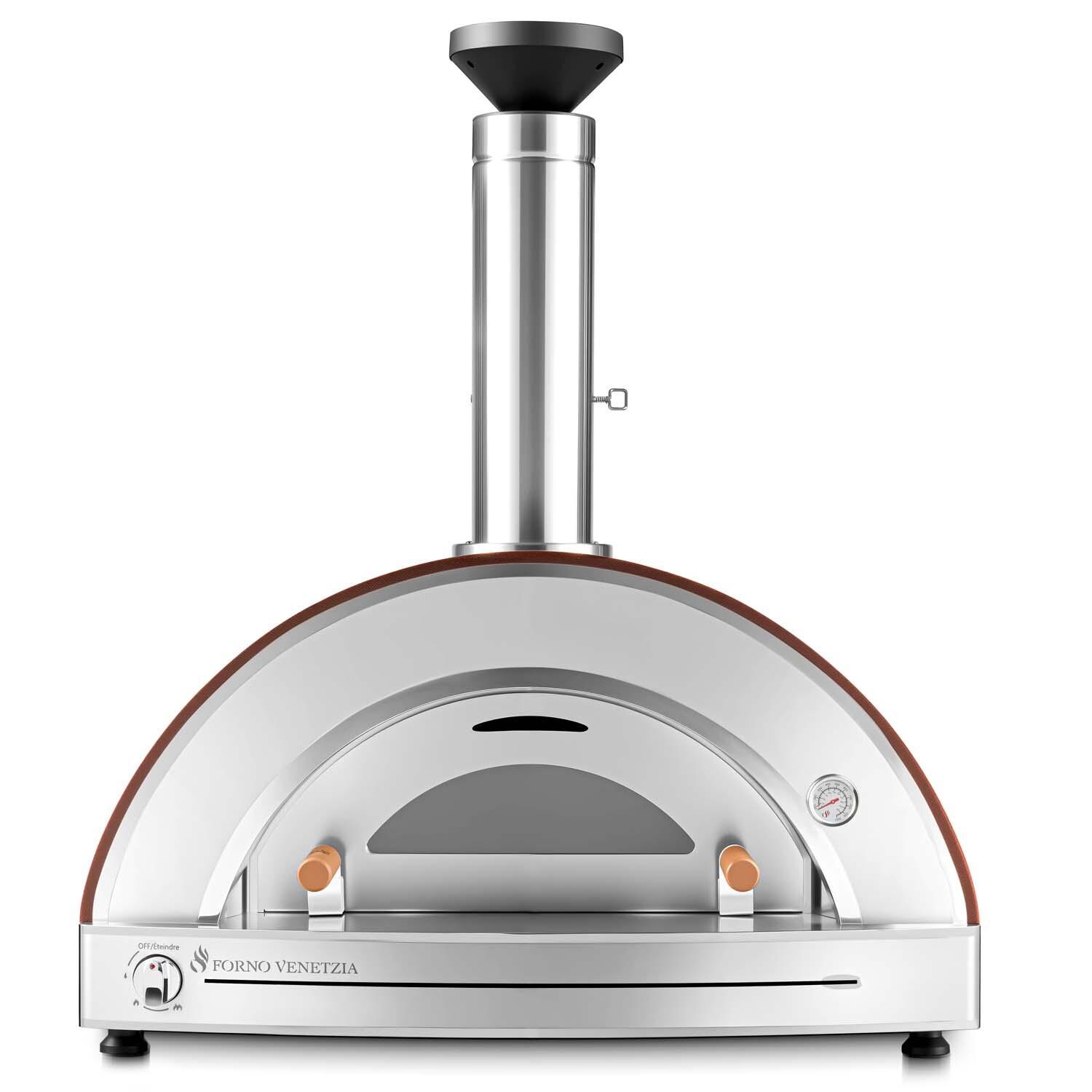 Forno Venetzia FVTOR225-G-NG-CAPP Torino 225 Hybrid Natural Gas Pizza Oven - Cappuccino - Front View - White Background thumbnail