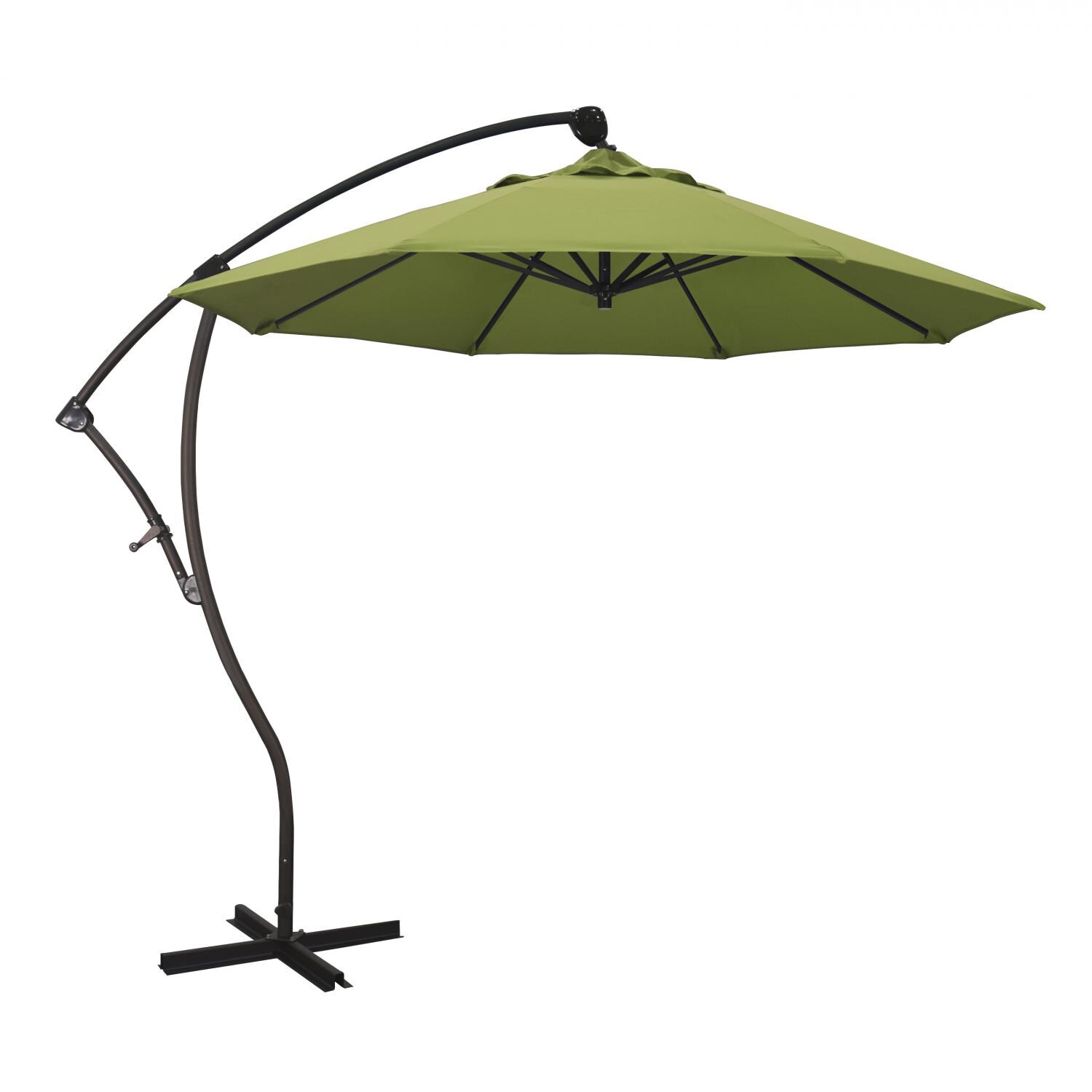 California Umbrella 9 Ft Octagonal Aluminum 2-Way Tilt Cantilever Patio Umbrella W/ Crank Lift & Aluminum Ribs - Bronze Frame / Sunbrella Canvas Macaw Canopy thumbnail