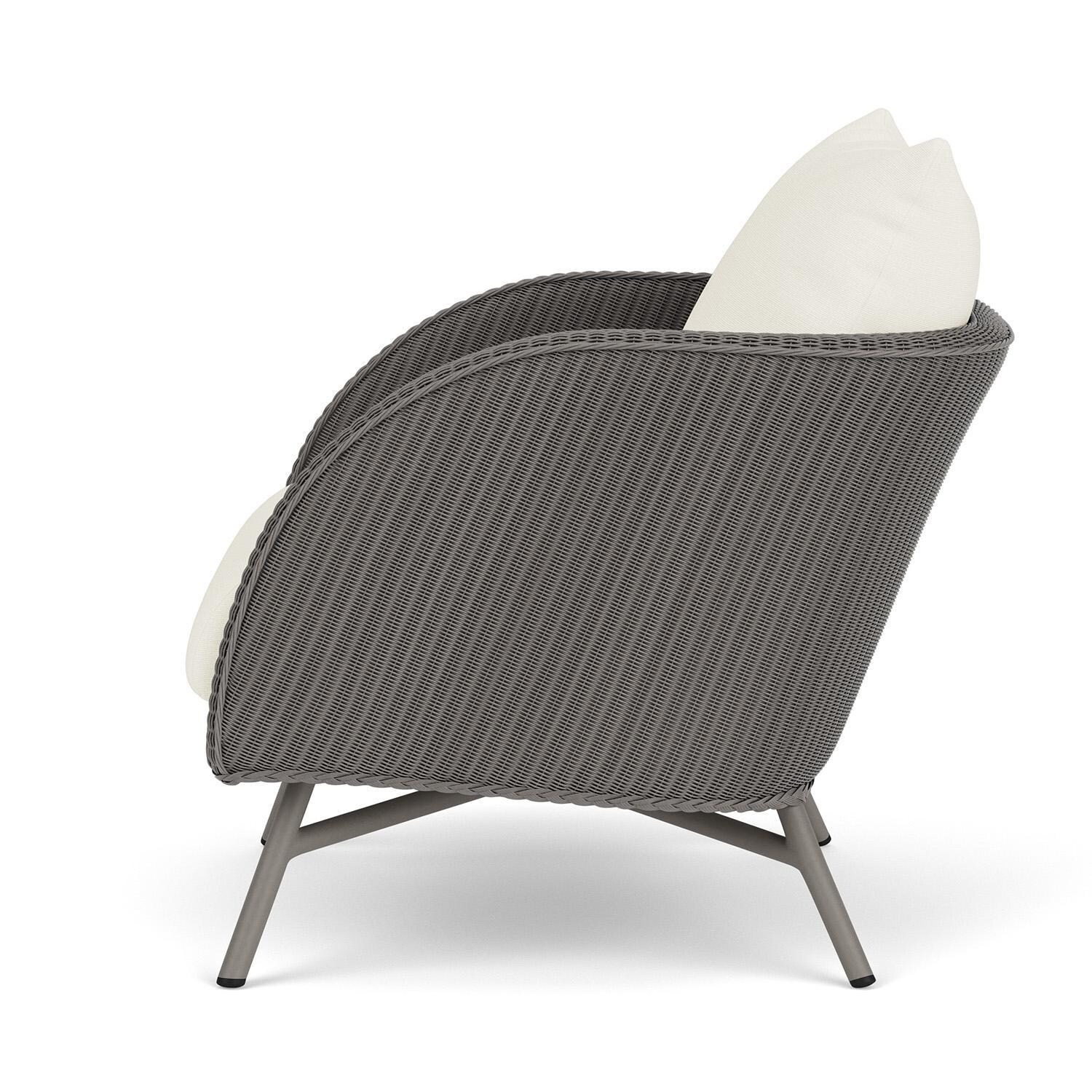 Lloyd Flanders Essence Lounge Chair W/Sailcloth Salt Fabric - Pewter Finish - Side thumbnail