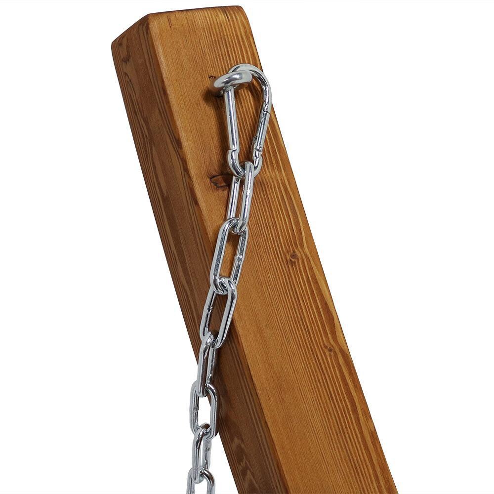 Ultimate Patio Solid Wood Curved Hammock Stand - Natural - Chain Assembly thumbnail