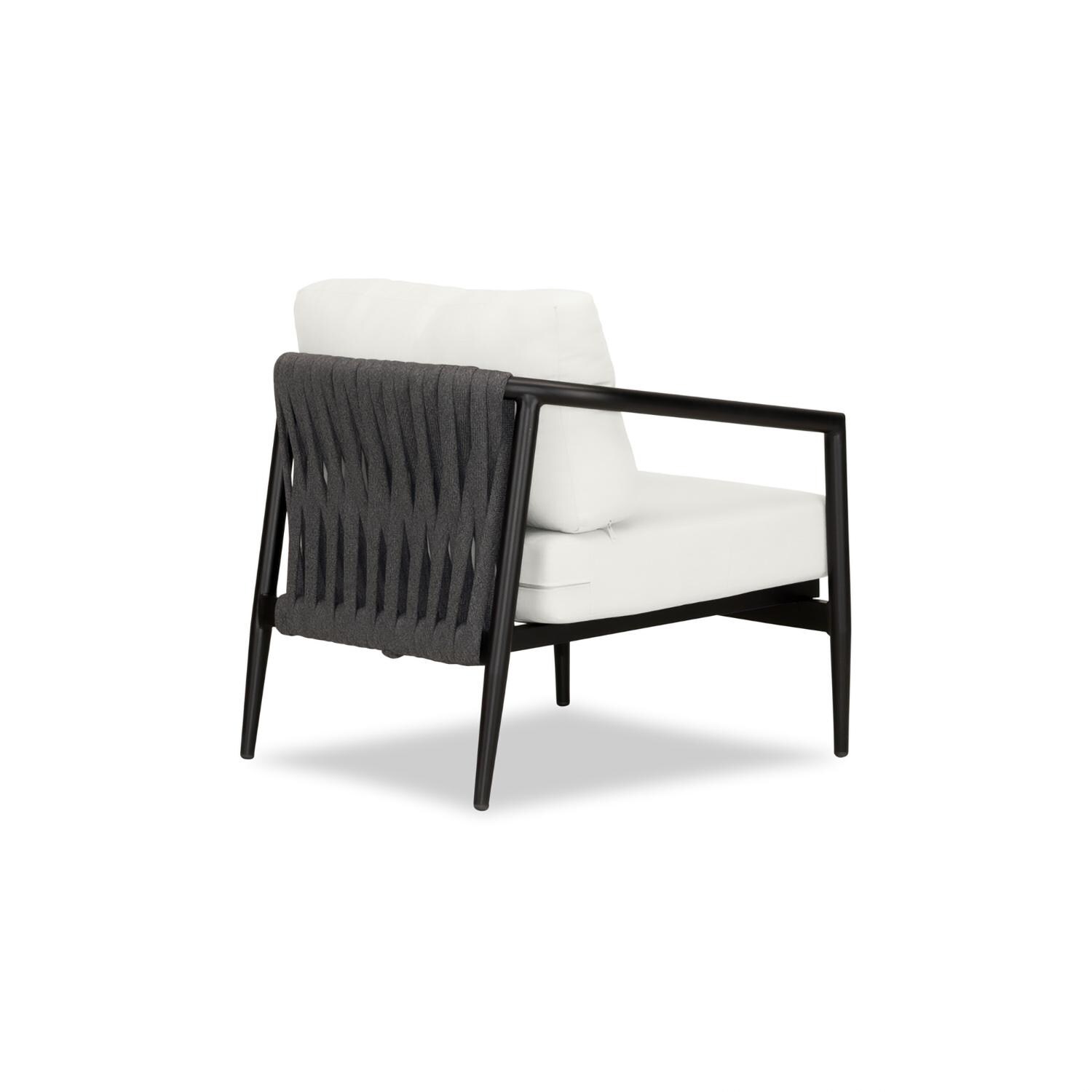 Lakeview Midnight Cove Aluminum Club Chair in Black/Carbon/Canvas Natural - Back Right - White Background thumbnail