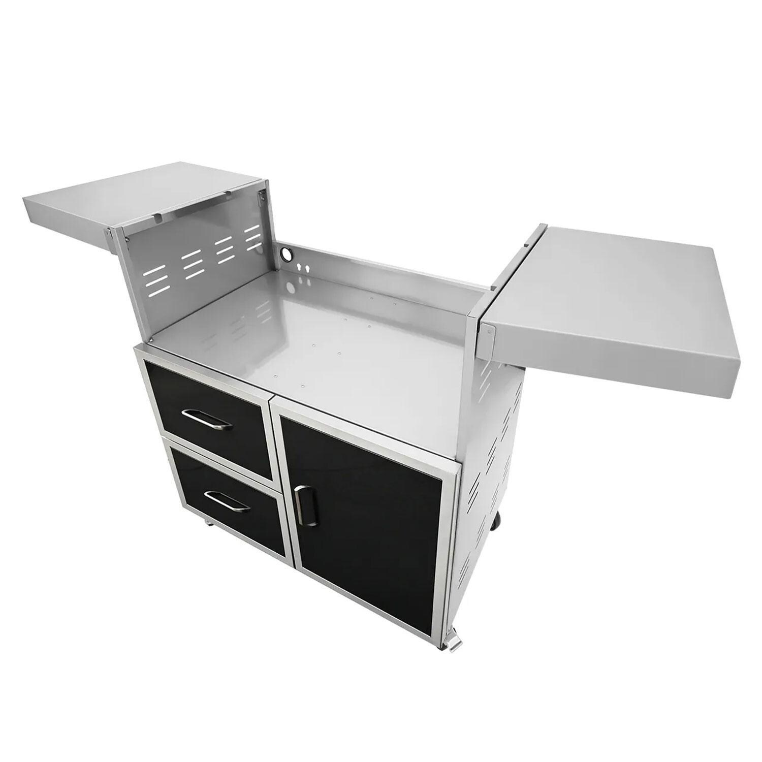Wildfire Ranch Pro 42-in Black 304 SS Natural Gas Grill w/ Freestanding Cart - Cart - White Background thumbnail