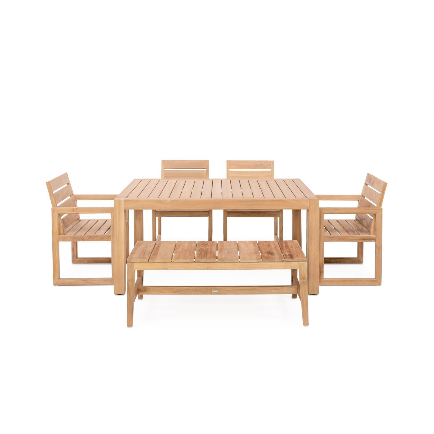 Relax 6 Piece Teak Dining Set W/ Rectangular Table By Teak + Table
