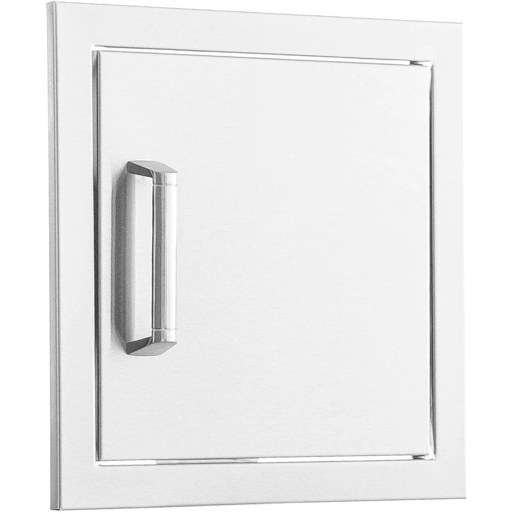BBQGuys Signature 12-Inch Stainless Steel Reversible Single Access Door - Angled View - White Background thumbnail