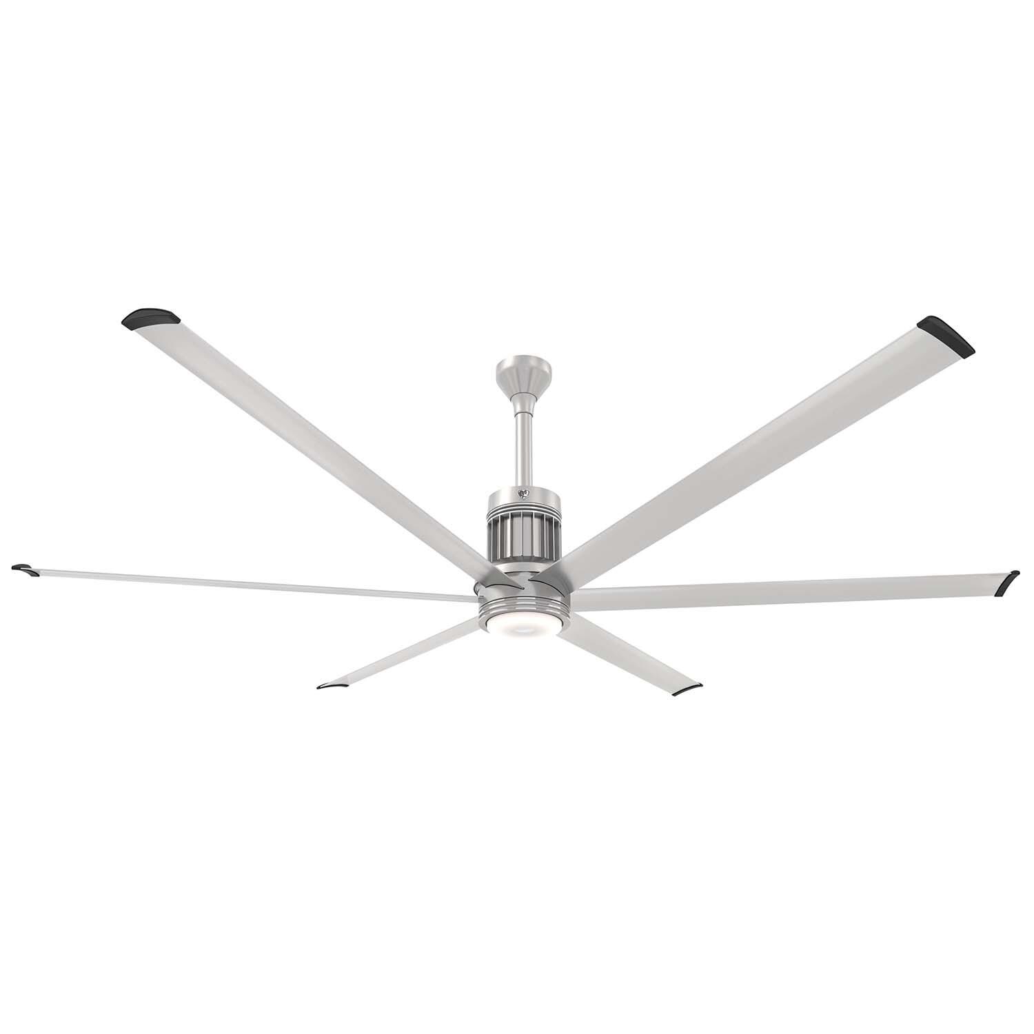 Big Ass Fans MK-I61-081906A727I12 96-Inch i6 Ceiling Fan Universal Mount W/12-Inch Ext Tube Brushed Silver - With Light On (Sold Separately) thumbnail
