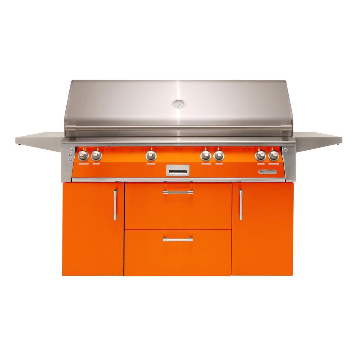 Alfresco ALXE 56-Inch Freestanding Propane All Grill With Sear Zone And Rotisserie in Luminous Orange - ALXE-56BFGC-LP-S2005