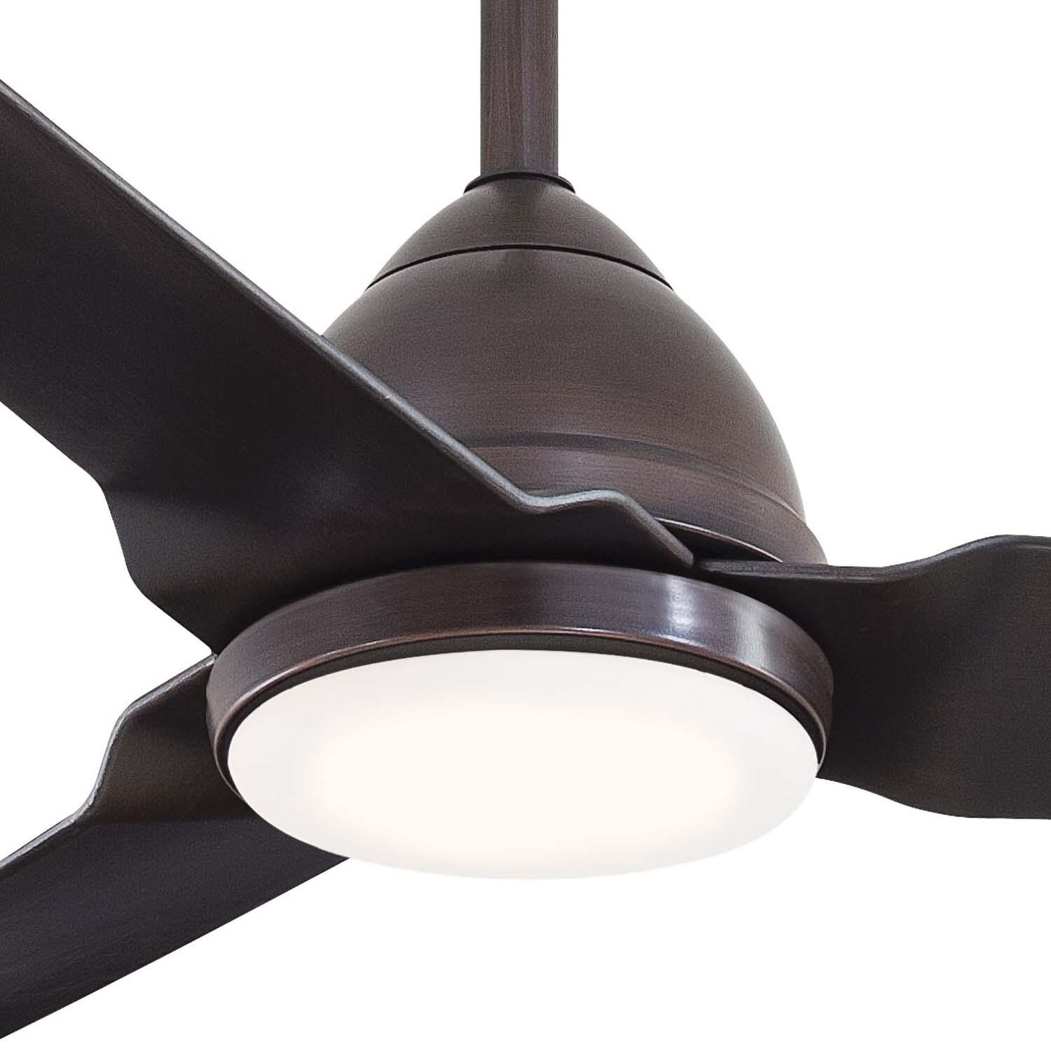 Minka-Aire F753L-KA Java 54-Inch 3-Blade Ceiling Fan in Kocoa Finish w/ Kocoa Blades & Etched Opal Glass - Closeup thumbnail
