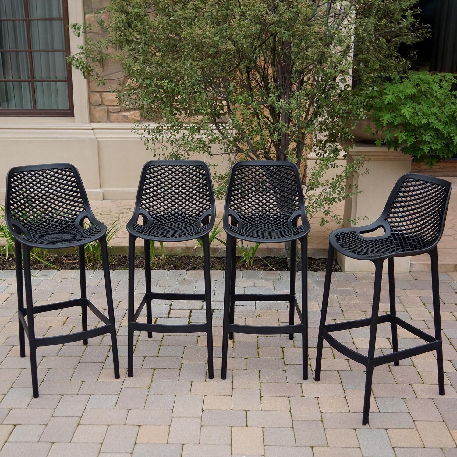 All Space Polyresin Bar Stool Set of 4 in Noir By Darlee - Lifestyle thumbnail