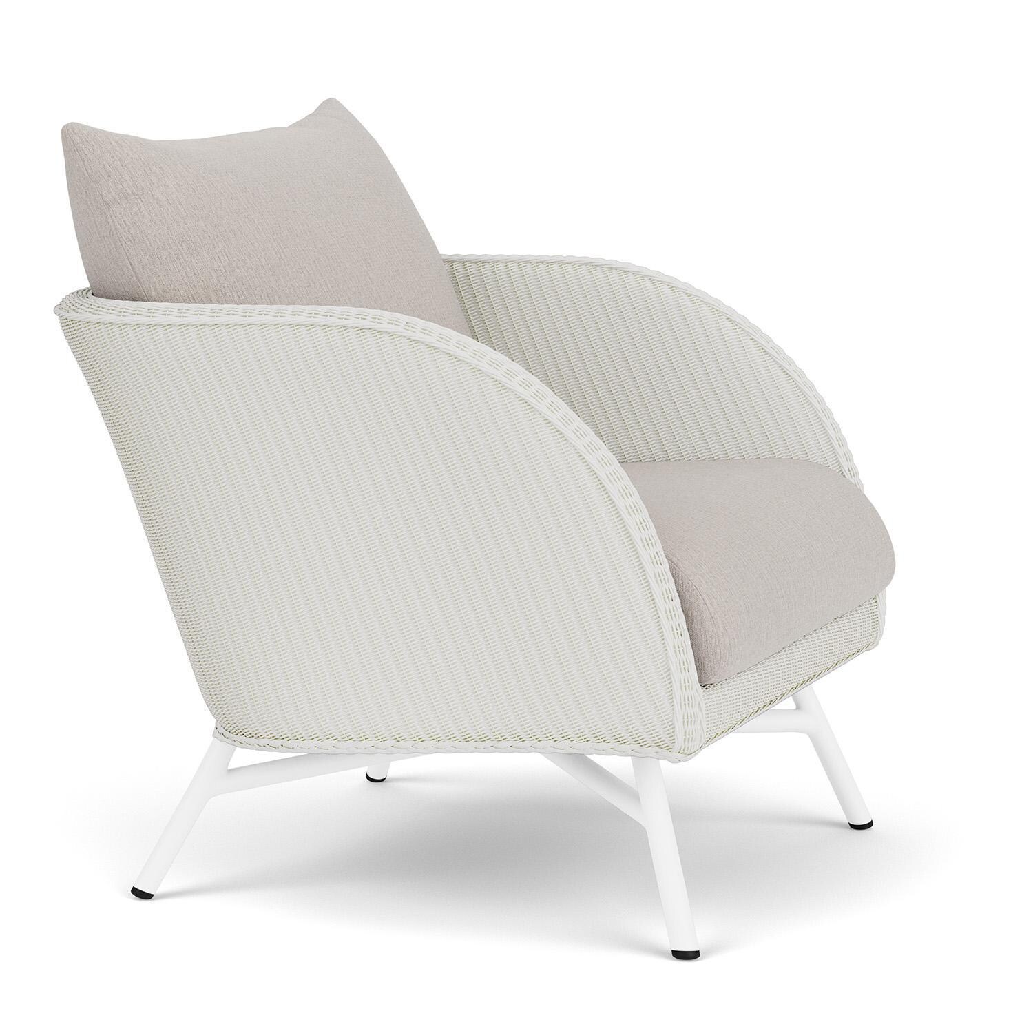 Lloyd Flanders Essence Lounge Chair W/Remy Cloud Fabric - Matte White Finish - Angled thumbnail