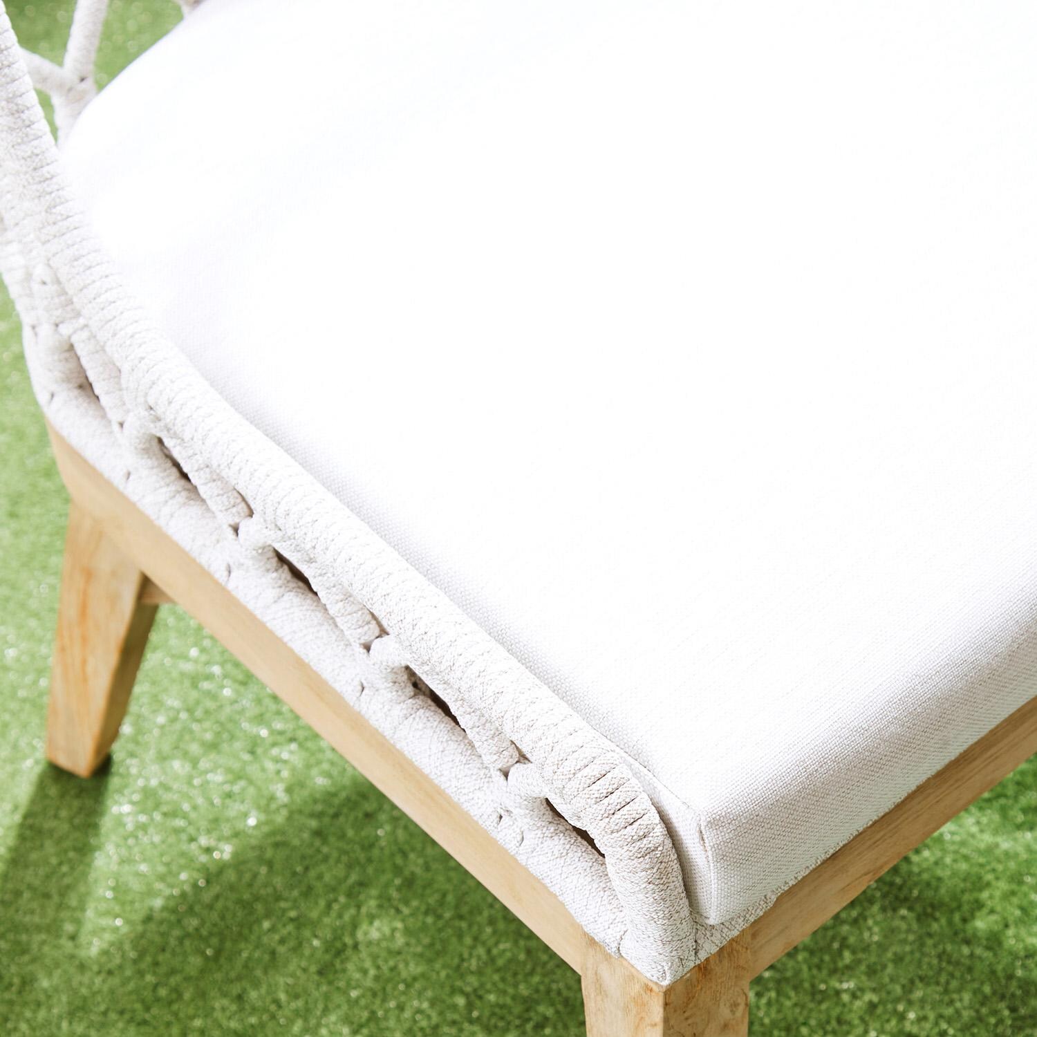 Lakeview Costa Brook Woven Rope Dining Side Chair in White Speckle - Seat Detail thumbnail