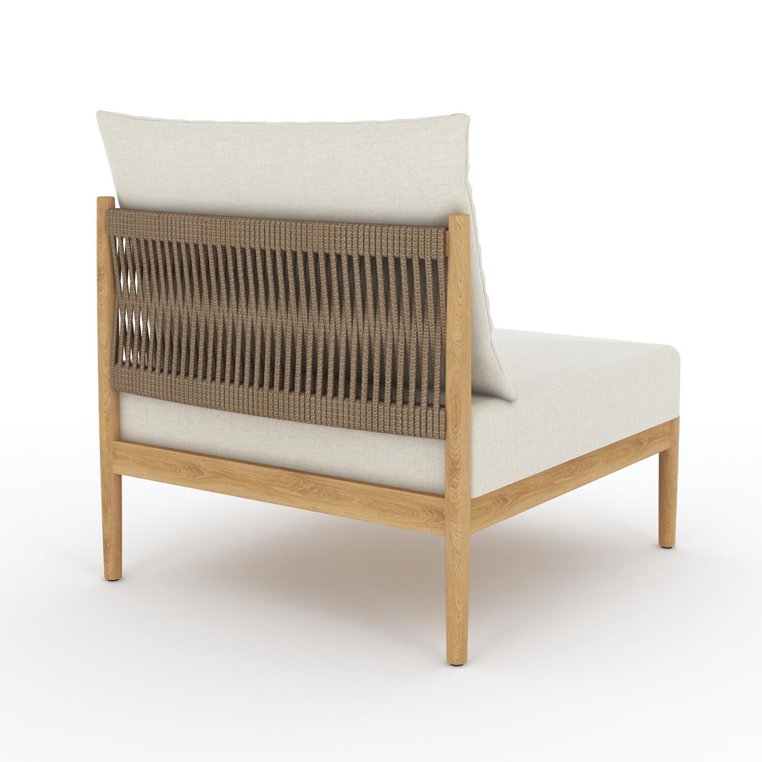 Royal Teak Collection SLINS San Lucas Teak Armless Sectional Insert - Back - White Background thumbnail