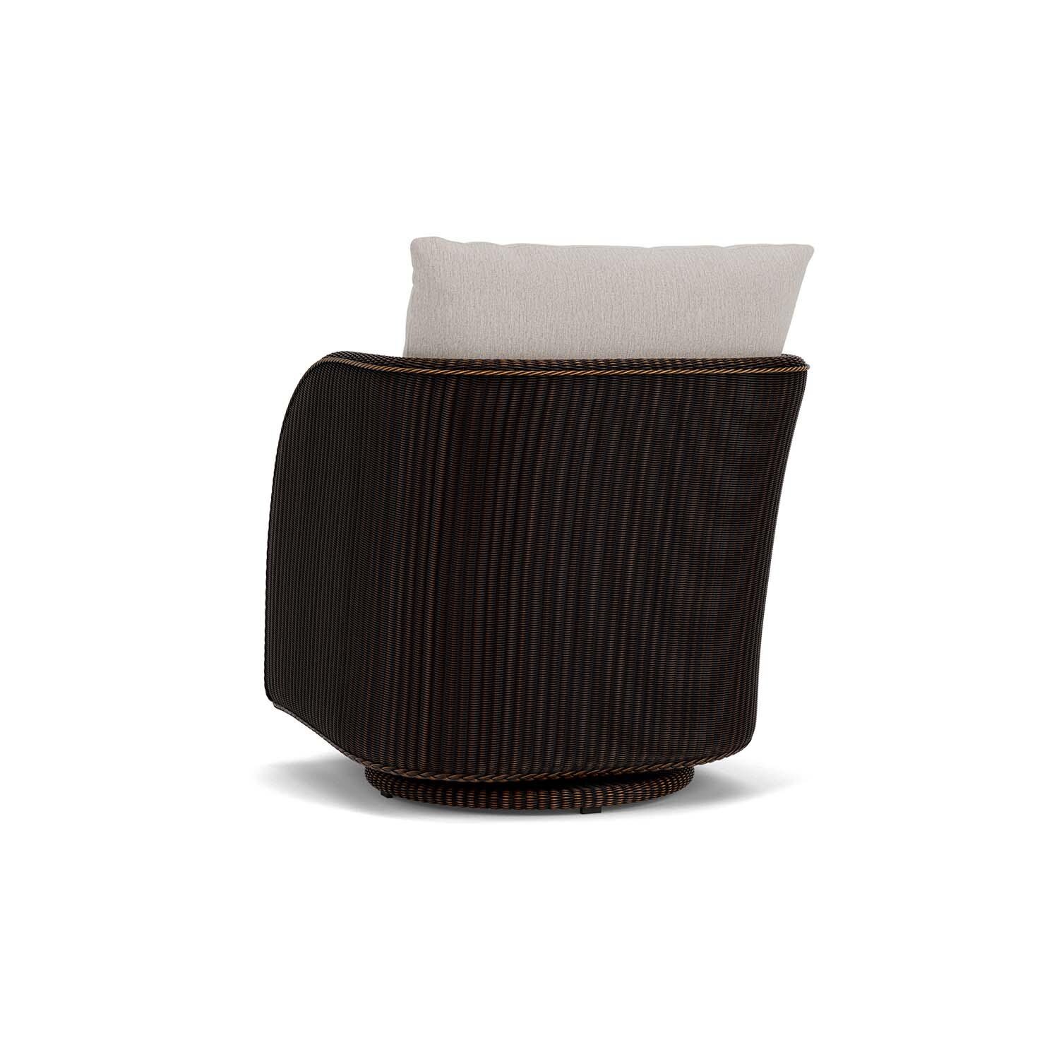 Lloyd Flanders Essence Swivel Glider Lounge Chair W/Remy Cloud Fabric - Mink Finish - Back Left thumbnail