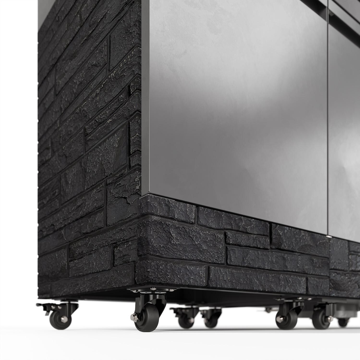 TYTUS Fresno Series Gunmetal Gray & Graphite Stone Natural Gas Grill Island (Ships Propane w/ Conversion Kit) - Bottom - Detail thumbnail