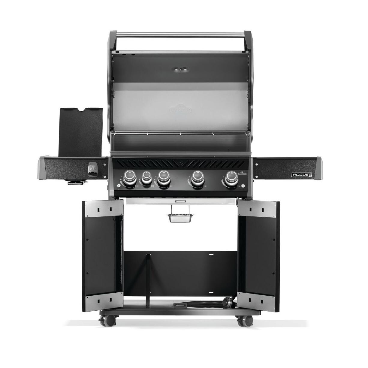 Napoleon RP525SIBNK-2 Rogue PRO 525 4-Burner Natural Gas Grill w/ Infrared Side Burner - Black - RP525SIBNK-2 - Open - White Background thumbnail