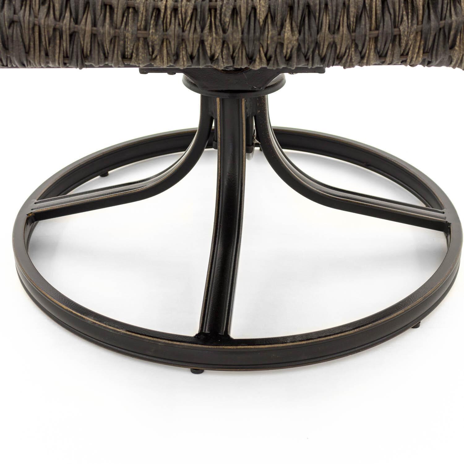 Du Monde Banana Leaf Wicker Patio Swivel Rocker Dining Chair - Swivel Detail thumbnail