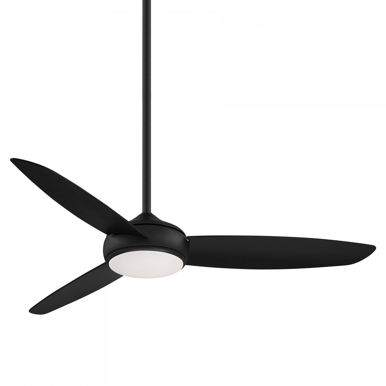 Minka-Aire Concept IV 54-Inch 3-Blade LED Smart Ceiling Fan in Coal Finish W/ Coal Blades & Etched Opal Glass - F465L-CL