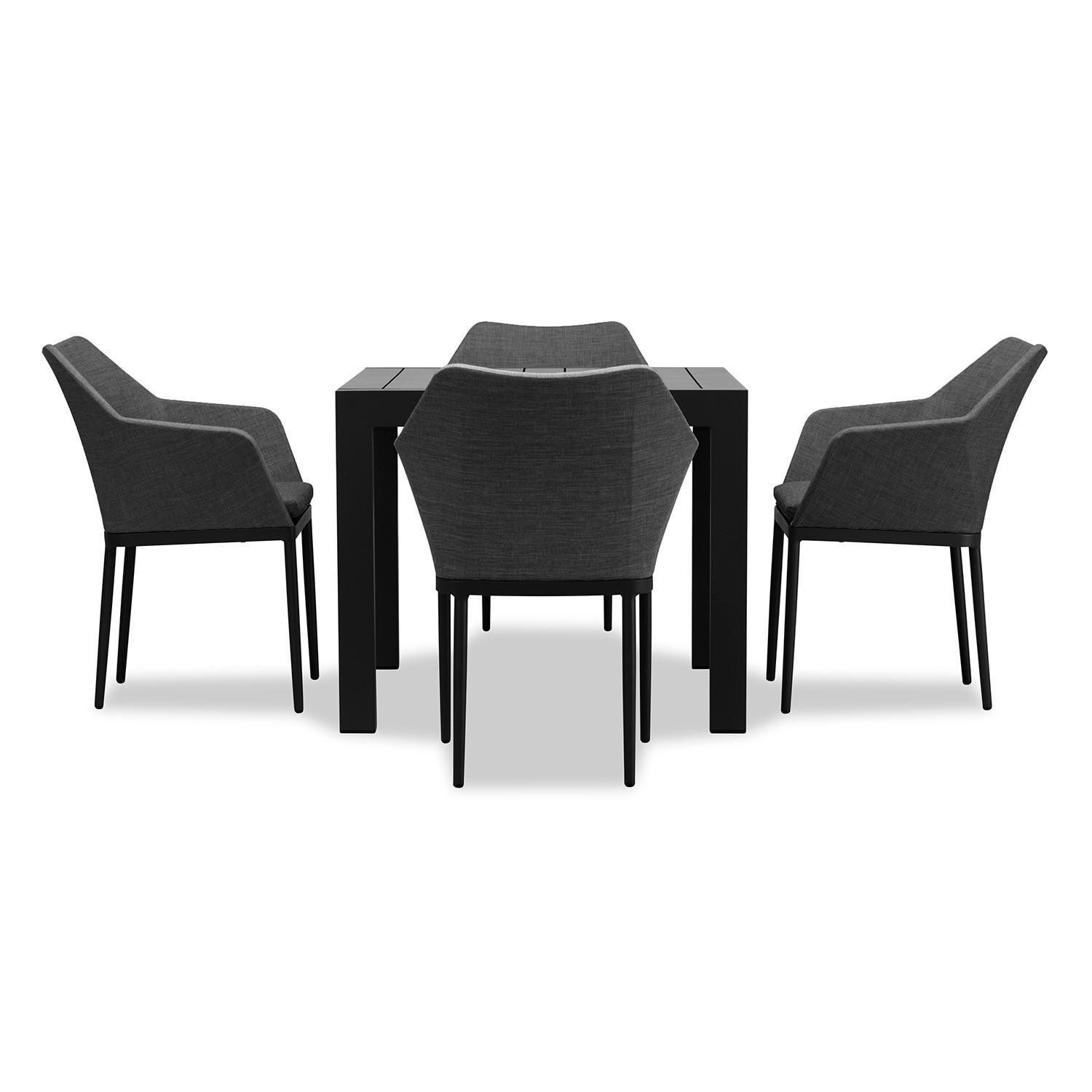 Starlook Bay 4 Seat Square Dining Table in Black by Lakeview - Front View - White Background thumbnail