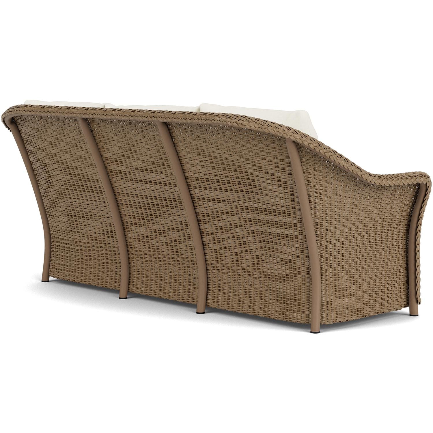 Lloyd Flanders Weekend Retreat Sofa in Fawn Finish W/ Sailcloth Salt Fabric - Back Right thumbnail