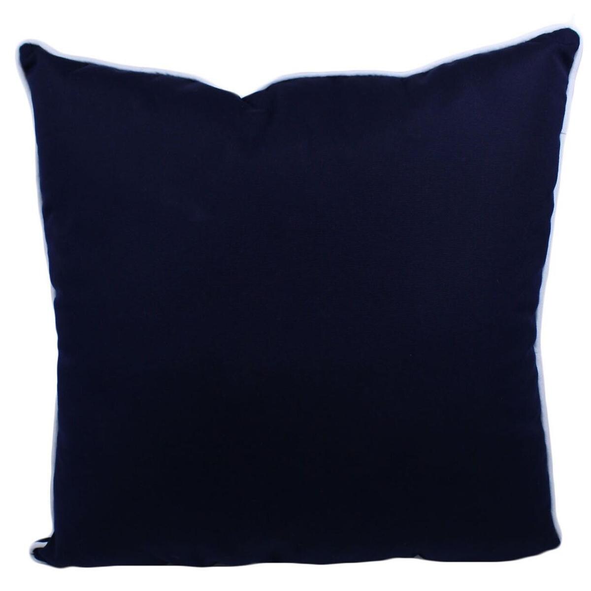 Navy Blue Outdoor Throw Pillow W/ Piping By Lava Pillows 20 X 20