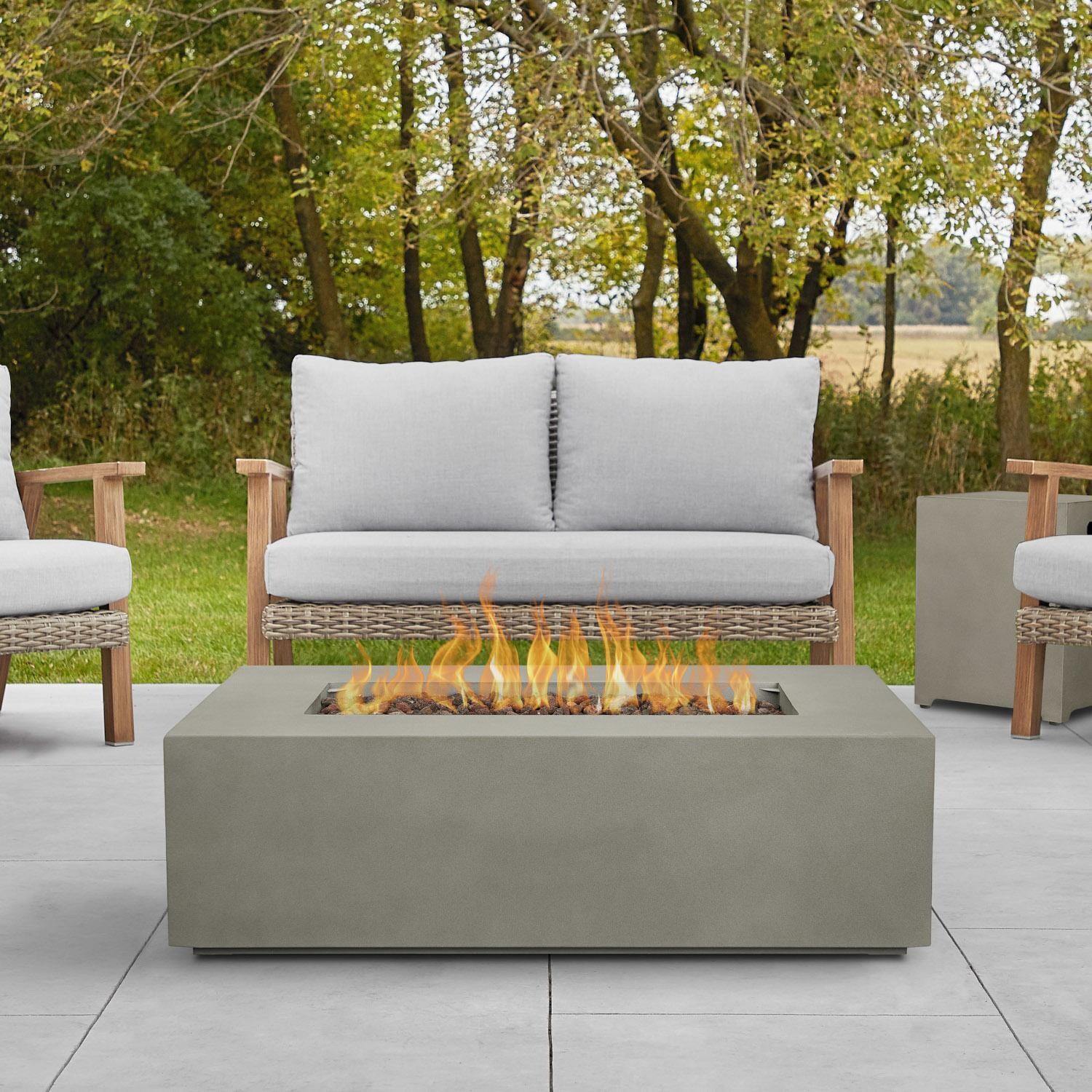 Lakeview Elysian 42-Inch Rectangle Natural Gas Fire Table - Mist Gray (Ships as Propane w/ Conversion Kit) - SC-C9811NG-MGRY image