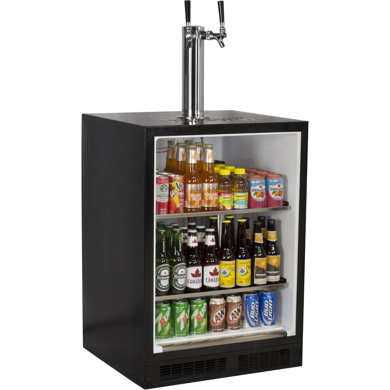 Marvel - ML24BNS2RB - Right Hinge Built-In Dual Tap Beer Dispenser - Black - Bottle Storage thumbnail