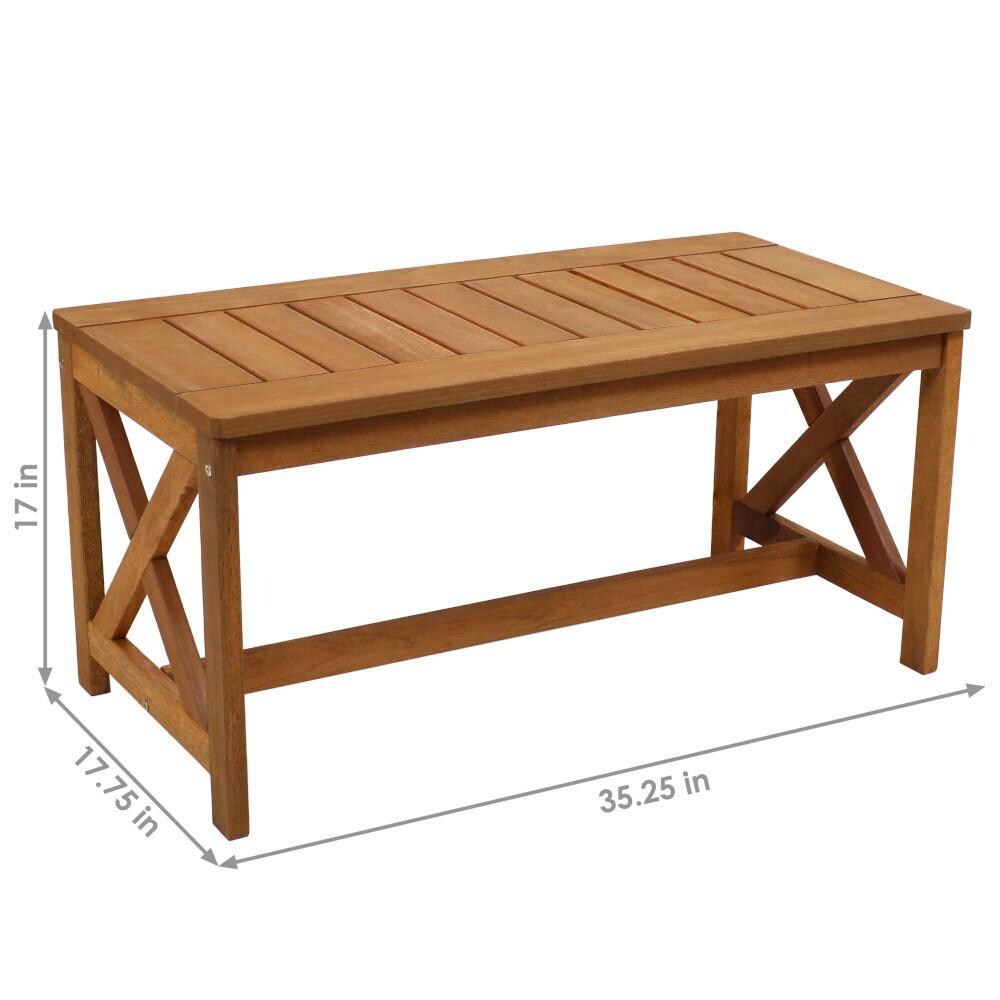 Ultimate Patio 35-Inch Meranti Wood Outdoor Patio Coffee Table - Dimensions thumbnail