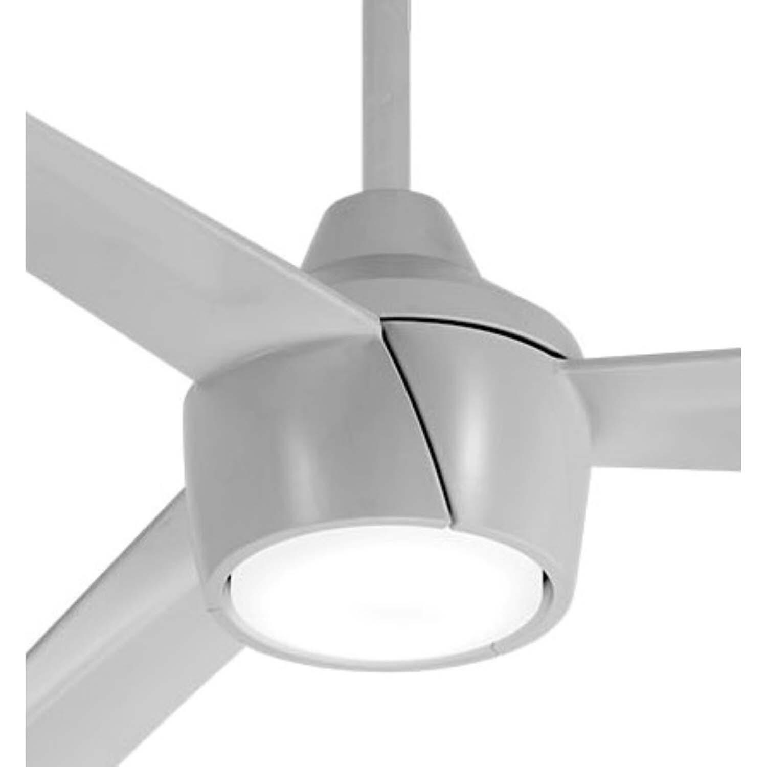 Minka-Aire F626L-GRY Skinnie 56-Inch 3-Blade LED Ceiling Fan in Grey Finish w/ Grey Blades & Etched Lens - Closeup thumbnail