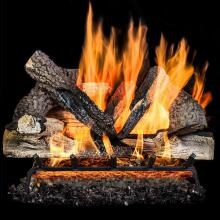 GasLogGuys 18 Inch Rustic Canyon Charred Oak Vented Natural Gas Log Set + H-Burner + Manual Safety Pilot + Wireless On/Off Wall Switch Kit