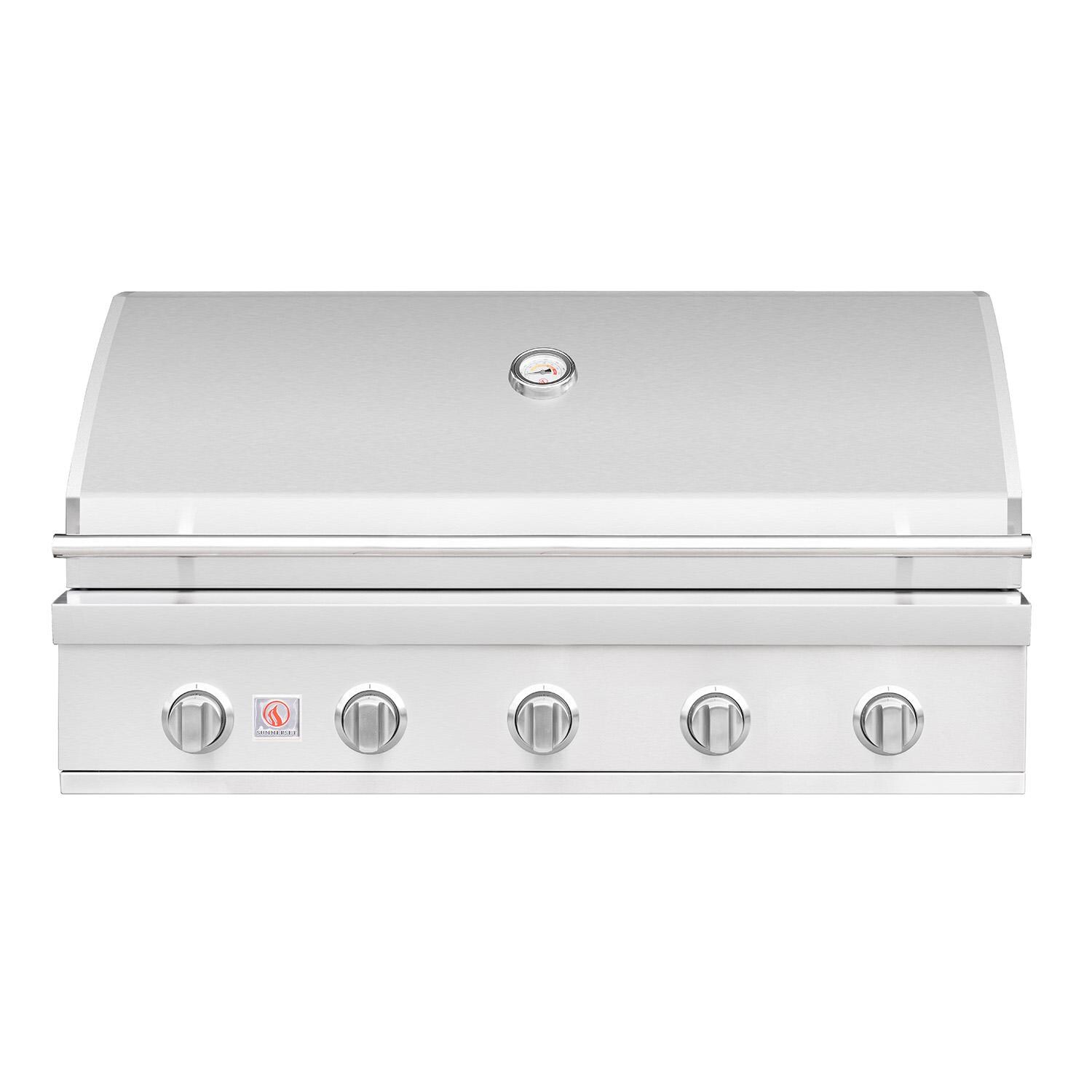 Summerset SZR40 Sizzler 40-in 5 Burner Built-In Natural Gas Grill - Hood Closed - White Background thumbnail