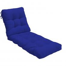 Sunbrella Canvas True Blue Long Outdoor Replacement Chaise Lounge Cushion By BBQGuys image