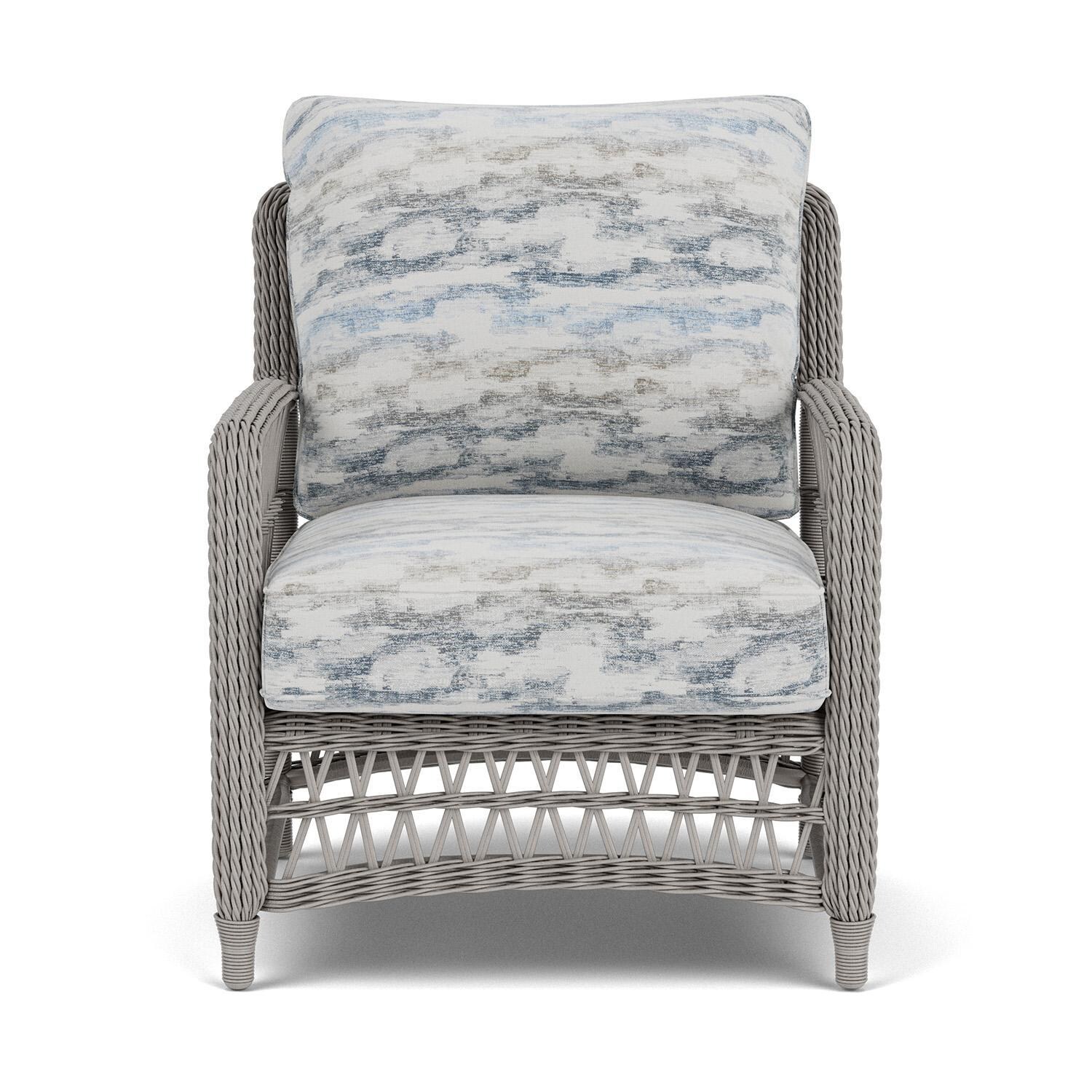 Lloyd Flanders Mackinac Lounge Chair in Putty Finish with Stratosphere Cloud Fabric thumbnail